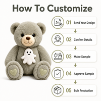 Peluche personnalisée en forme d'ours, directement de l'usine, à partir de vos illustrations, OEM ODM, poupée de personnage en peluche pour marques IP originales