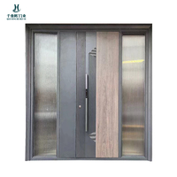Puerta delantera pivotante de aluminio fundido, puerta de entrada segura de diseño personalizado moderno, puerta pivotante para madre e hijo