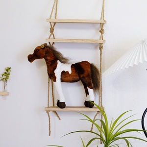 Cavallo di peluche simulato in cotone PP, altezza 31-50 cm, per bambini, accessorio fotografico, ornamento decorativo per ragazzi - Product Image 4