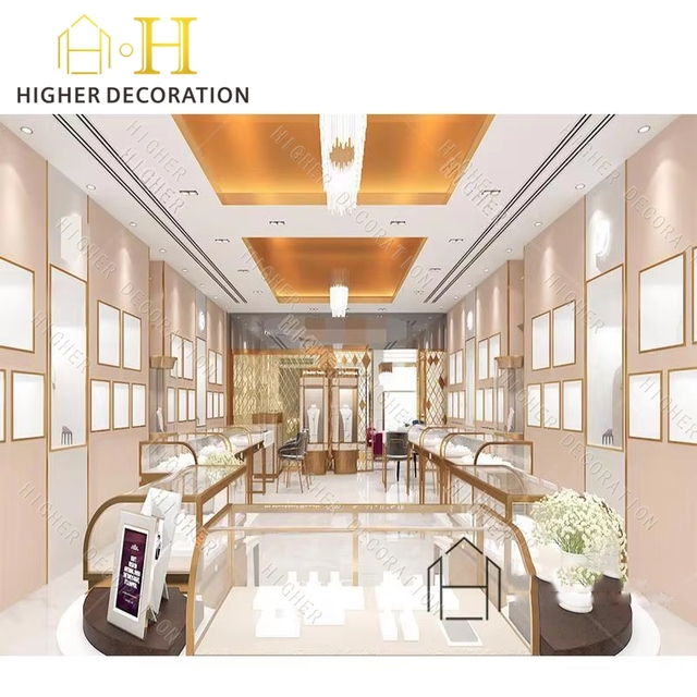 Luxury Retail Display Cabinet Led Light for Jewelry showcase Customized Jewelry Display showcase