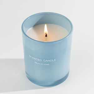 Stok 8OZ 12OZ 16OZ warna-warni bentuk bawah bulat Matte mewah Aura kaca stoples lilin dengan tutup - Product Image 3