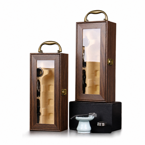 Scatola per Vino <span class=keywords><strong>in</strong></span> MDF Personalizzata con Logo, Confezione per Due Bottiglie, Cofanetto <span class=keywords><strong>Regalo</strong></span> <span class=keywords><strong>in</strong></span> <span class=keywords><strong>Legno</strong></span> Retrò con Manico e Fibbia - Product Image 3
