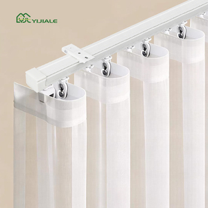 YIJIALE Guide per Tende a Onda a S <span class=keywords><strong>in</strong></span> Lega Premium, Consegna Puntuale, Binario Bianco <span class=keywords><strong>in</strong></span> Alluminio, Guide Nascoste <span class=keywords><strong>in</strong></span> <span class=keywords><strong>Ferro</strong></span> per Tende - Product Image 1