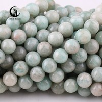 Perles d'Amazonite naturelle bleue de qualité 3, Zhe Ying, 6 mm, 8 mm, 10 mm, pour la création de bracelets