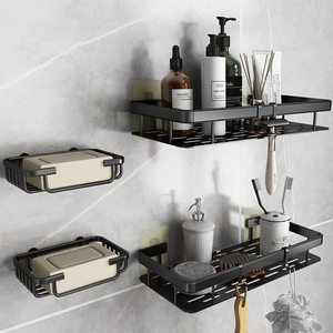 Kitchen Bathroom Wall Mounted Hanging Mouted Draining Storage Basket Rack Spice Home Organizer <strong>Shower</strong> <strong>Caddy</strong> - Product Image 3