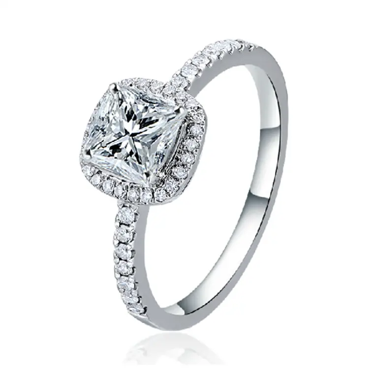 Модные Свадебные ювелирные изделия с бриллиантами 925 стерлингового серебра кольцо Изумрудный лабораторный Выращенный бриллиант по индивидуальному заказу дешевое кольцо с бриллиантами по хорошей цене