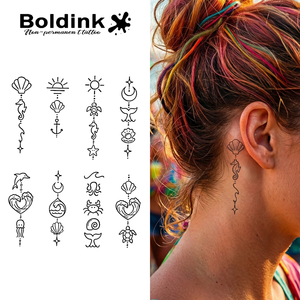 Tatuajes Temporales <span class=keywords><strong>de</strong></span> Tinta Jagua, Diseño <span class=keywords><strong>de</strong></span> Tótem Marino Realista, Resistentes al Agua, Larga Duración (2 Semanas), Personalizados por Boldink - Product Image 1