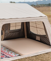 Matelas Gonflable Double Queen Moderne Pliable - Portable, Résistant à l'Eau, Alimenté par Courant Continu pour Utilisation Extérieure et Domestique