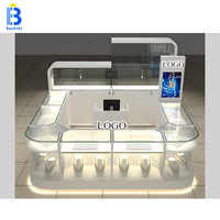 Usine personnalisée ODM OEM parfums haut de gamme beauté ronde présentoir cosmétique kiosque vitrine de barre de parfum pour centres commerciaux