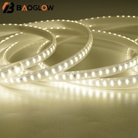 Bande lumineuse LED extérieure étanche IP67 découpable, AC 220V 10W, rouleau de 100M, lumière blanc chaud naturel, SMD 2835, pour plafond
