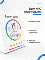 Carte de membre de restaurant NFC personnalisée en acrylique avec support de menu et carte d'avis à scanner par QR Code, personnalisable, puce 215