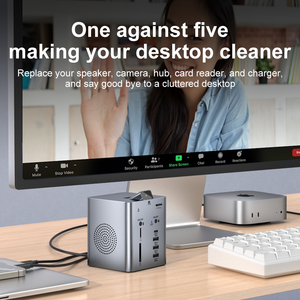 Ult-đoàn kết tùy chỉnh dọc <span class=keywords><strong>Docking</strong></span> Station Loa di động không dây USB Hub với Camera HD cho dòng sống - Product Image 4