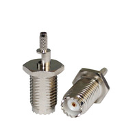 Mini conector RF de tipo de ventana de conector hembra UHF Mini de cobre para cable RG316 RG174