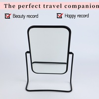 Miroir de voyage LED moderne à prix de gros usine, portable, avec support en fer noir, idéal pour chambre et hôtel