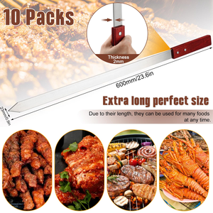 Stainless Steel Grilling Skewers <b>Tools</b> Set Barbecue Grill <b>Tool</b> Utensils <b>BBQ</b> Skewer for Koobideh/Persian/Armenian/Turkish Style - Product Image 4