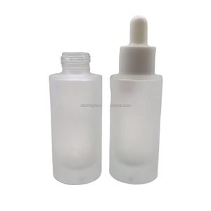 Bouteille sérum à épaule haut incliné en verre, transparent et givré, avec compte-gouttes en plastique, 30ml, livraison directe d'usine, nouveau style - Product Image 3