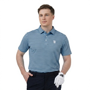 Custom Print Casual Men's Golf Shirt Short Sleeve Knitted <b>Fabric</b> <b>4</b>-<b>Way</b> <b>Stretch</b> Quick Dry Vietnam OEM/ODM Custom Brand Bulk Order - Product Image 1