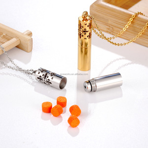 Stainless Steel Aromatherapy Diffuser Necklace Jewelry Perfume <b>Locket</b> Pendant Essential Oil Pendant - Product Image 5