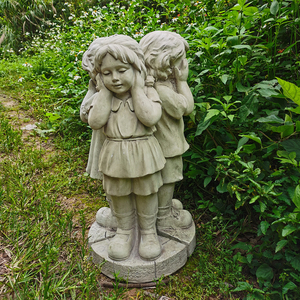 Scultura Classica in Fibra di Argilla di Bambini che si Baciano, Statua <span class=keywords><strong>da</strong></span> <span class=keywords><strong>Giardino</strong></span> in Vendita - Product Image 4