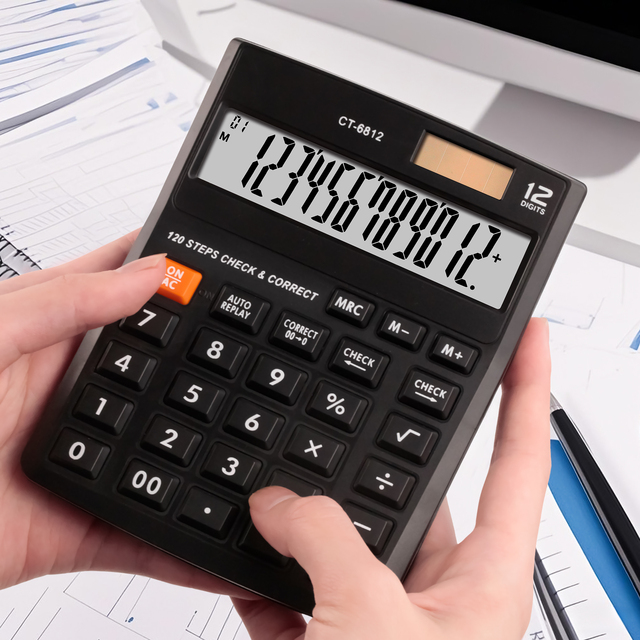Cheap Professional Scientific Calculator 12 Digits Multi-function Solar+Battery Energy Office Scientific
