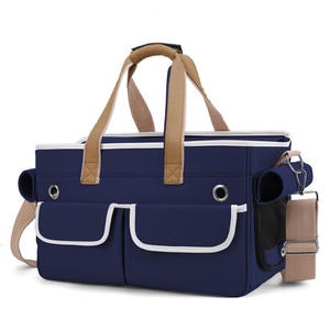 Лидер продаж, роскошная дышащая сумка для переноски домашних животных, складная переносная многокарманная вентилируемая дорожная сумка-Органайзер, прочная сетка на молнии - Product Image 6