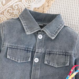 ชุดเสื้อผ้าเด็กสำหรับเด็กผู้หญิงอายุ 3 8 ปี ผ้าฝ้ายเดนิมลายดอกไม้สไตล์จีนระบายอากาศได้ดี ชุดแฟชั่นหรูหรา - Product Image 3