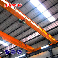 China Santo Crane 5 tonnes 10 tonnes Pont roulant à poutre unique avec chariots d'extrémité motorisés et palan électrique à chariot