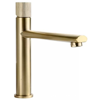 Robinet de lavabo de salle de bain moderne de haute qualité, en laiton, à trou unique, à poignée unique, à montage sur pont, avec fonction eau chaude et froide, valve en céramique