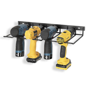 رف منظم أدوات يدوي مثبت على الحائط معدني ، حامل مثقاب 4 فتحات للخدمة الشاقة ، رف تخزين لاسلكي مُجمع بالكامل - Product Image 6