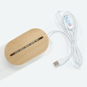 16 màu sắc RGB lightwood DIY Gỗ gỗ 3D LED ánh sáng chủ cơ sở đèn cho Acrylic 5.9inch hình chữ nhật Hiển thị sáng đứng - Product Image 3