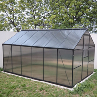 Serre multi-travées en polycarbonate extérieur durable Taille de bricolage avec cadre en métal Assemblage facile pour la culture de fleurs pour les jardins