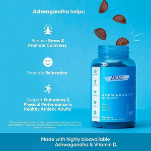Gummies bio KSM-66 Ashwagandha avec vitamine D pour le soulagement du stress et la relaxation, complément alimentaire naturel (OEM/ODM) - Product Image 4