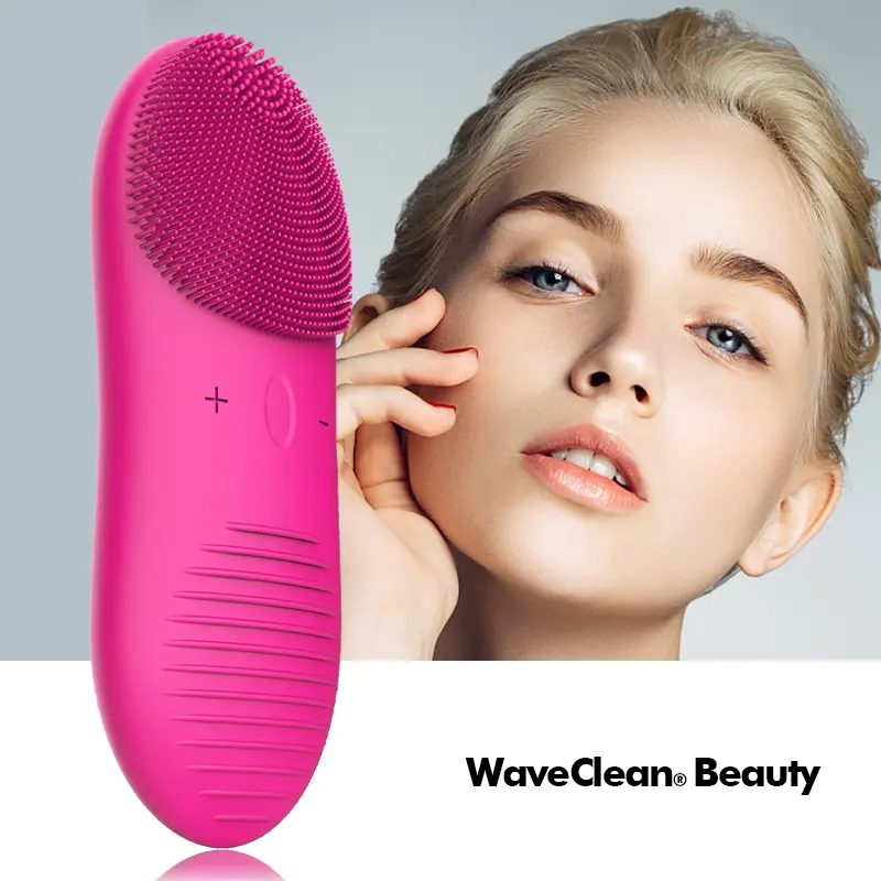 IPx7 spazzola per massaggio facciale con ricarica Wireless impermeabile spazzola per la pulizia del viso con vibrazione in Silicone spazzola per la pulizia del viso in Silicone