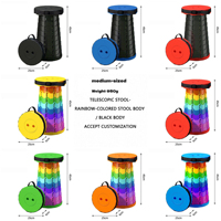 Tabouret de salon rond en plastique, confortable et fiable, avec coussin, pour soirées cinéma, idéal pour se détendre avec une couverture