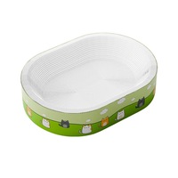 Lit pour chat en carton blanc, en forme de bol, profond, sans fond, à bords larges, anti-griffures, résistant à l'écaillage