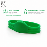 Bracelet RFID en silicone écologique souple et étanche avec puce TK4100 125kHz/13.56MHz, personnalisable avec logo, idéal pour les événements pour enfants (vente en gros)
