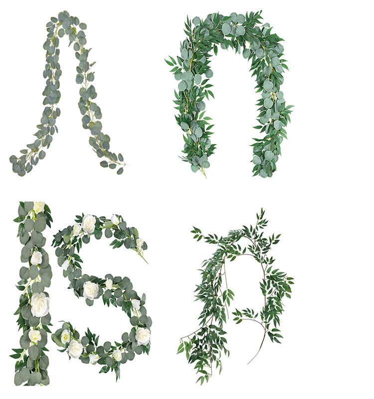 Artificial Silver Dollar Eucalyptus  Garland  for Wedding Party Home Decoration