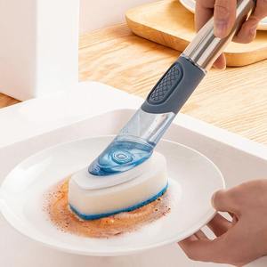 Soap Dispensing Dish Brush Set Effortless Cleaning HeadsConvenient <b>Holder</b> Idealfor SinksPotsPans & Dishes - Product Image 4