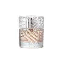 Couvercle en verre unique Bouteille de parfum Cylindre 50ml Bouteille de parfum Conception à motifs Emballage de parfum en verre entier