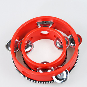Tambourin en gros de 8 pouces, percussion à main, éducatif, musical, de danse, avec grelots à double rangée pour l'église et les fêtes - Product Image 4