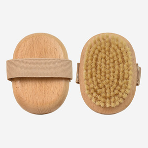 Cepillo de baño ecológico de madera de haya, cerdas de jabalí ovaladas, patas de mano, limpieza en seco, cepillo de baño de Sisal transfronterizo con bolsa - Product Image 1