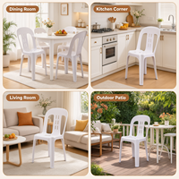 Chaises en plastique blanches empilables pour pique-nique en plein air, vente en gros