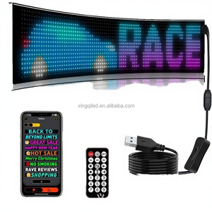 Papan Layar LED Fleksibel yang Dapat Diprogram dengan Kontrol Aplikasi, Panel Tanda Mobil LED Lunak, Strip LED Pintar, Panel Matriks LED untuk Mobil - Product Image 4