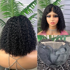 100% Virgin <b>Human</b> Hair High Density 12A 5*5 Vietnam SDD Kinky Curly <b>WIg</b> Brazilian Peruvian Super Double Drawn Gluesss <b>Wig</b> - Product Image 1