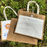 Sac fourre-tout en jute promotionnel en gros NEW YCH 2025 avec longue poignée en corde, réutilisable, écologique, logo personnalisé