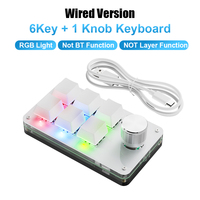   Keyboard Gaming Mini Nirkabel/USB 12 Tombol 2 Kenop Pemrograman Makro Keypad Keyboard Mekanik