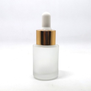 Luxury Custom Cosmetic Essential Oil Packaging 1 oz 2 oz Flat Shoulder Matte Glass Serum <b>Bottle</b> Frosted 20 ml with Pump - Product Image 2