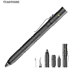Stylo tactique multifonctionnel en alliage d'aluminium pour la défense personnelle, outil de survie en plein air ZSB, mode lampe torche 4-en-1 - Product Image 4