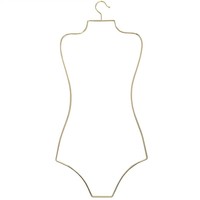 Vente en gros de cintres en métal de haute qualité en forme de corps en fil d'or pour l'affichage de maillots de bain Bikini