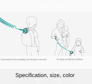 Cinturino di Sicurezza Antiperditamento per Bambini, Guinzaglio da Polso per Neonati e Bambini, Fascia da Polso per Passeggiate all'Aperto - Product Image 2